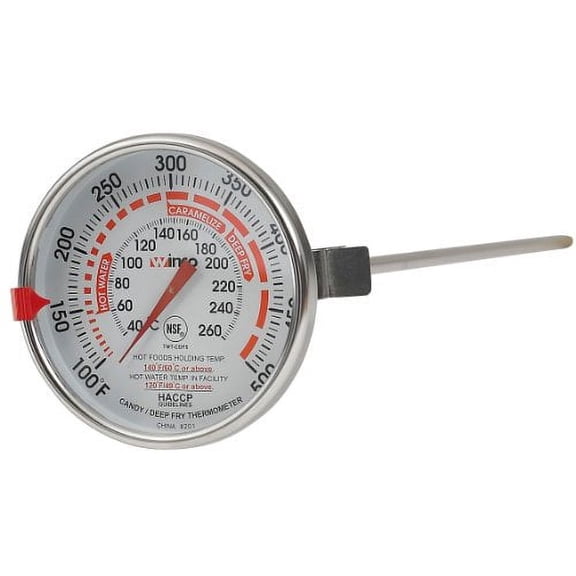 Winco 3-Inch Dial Deep Fry/Candy Thermometer with 12-Inch Probe