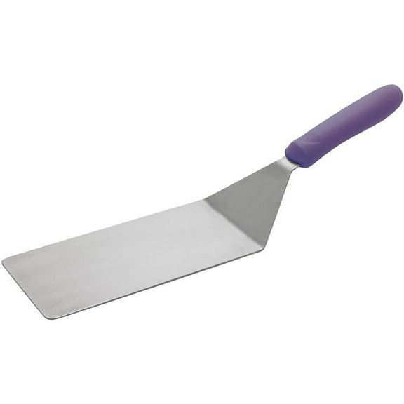 Winco TWP-42P Allergen-Free Turner with Offset, 8 x 4 in. Blade, Purple Polypropylene Handle