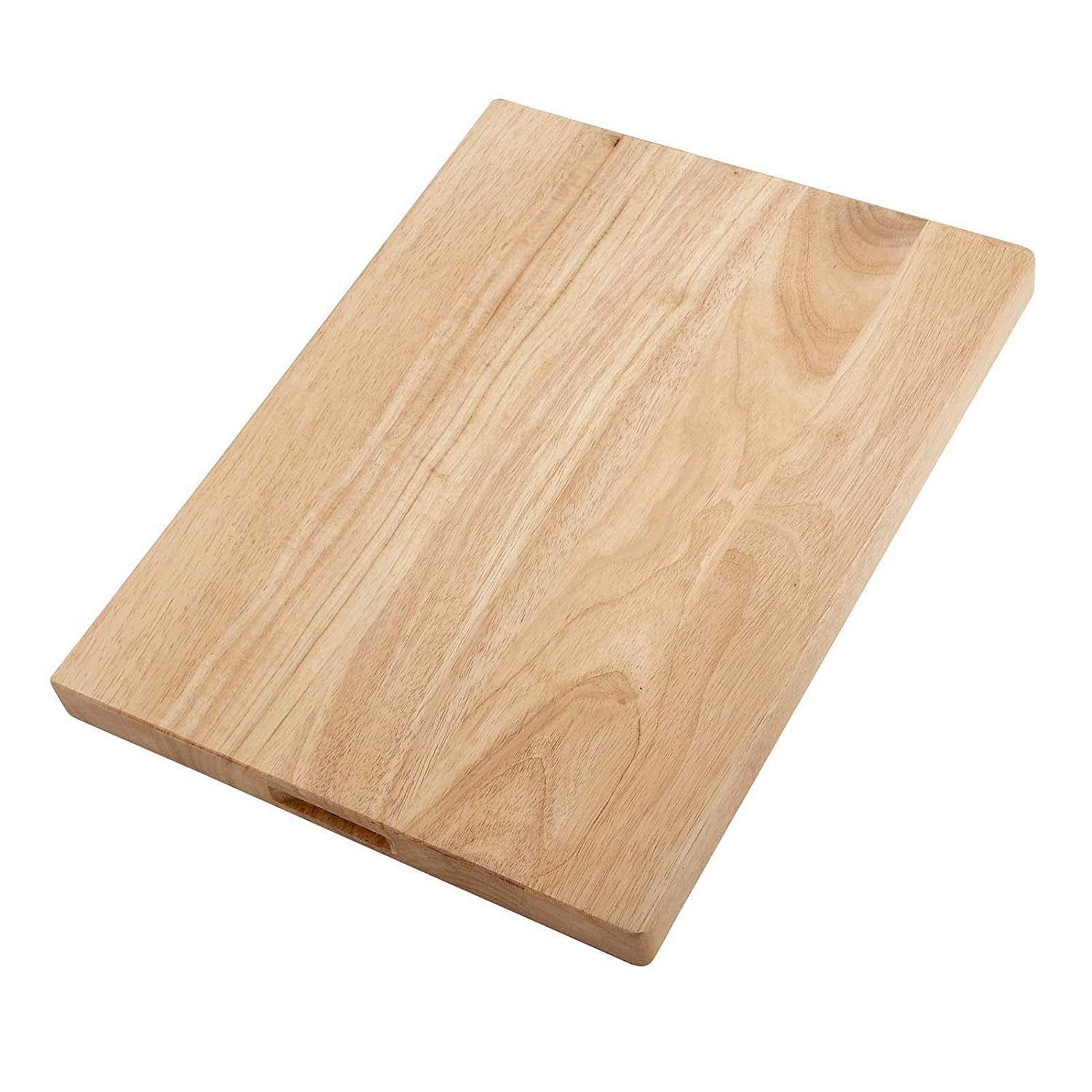 Beige Rectangular Hardwood Cutting Board with Handles