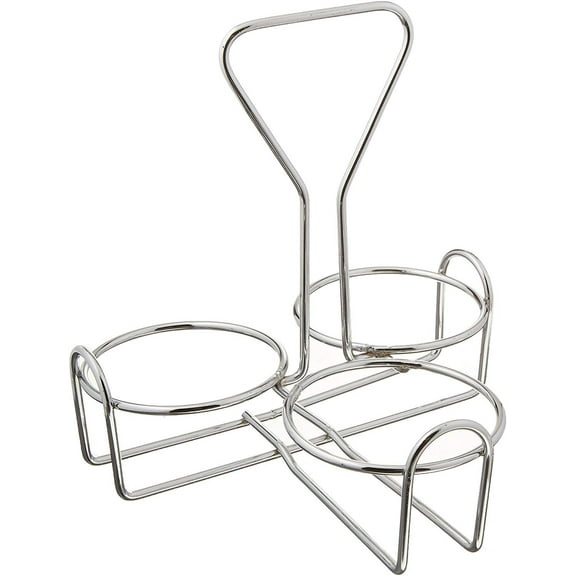 Winco WH-4 3-Ring Condiment Jar Holder, Chrome Plated