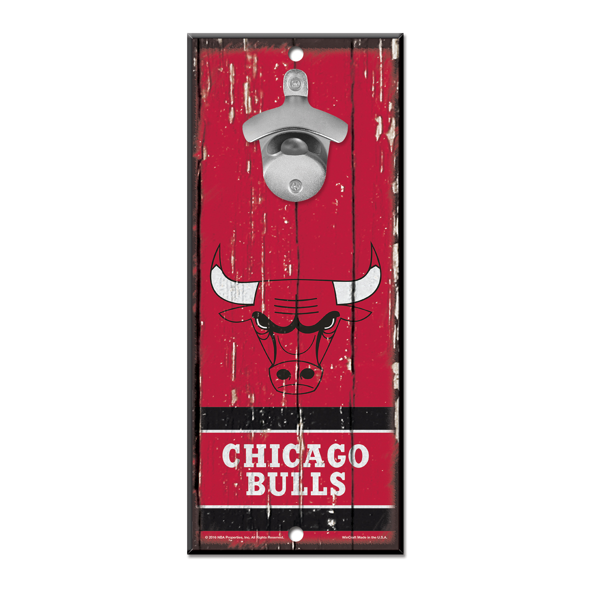 Wincraft 3208574435 Chicago Bulls Bottle Opener Wood Sign - 5 x 11