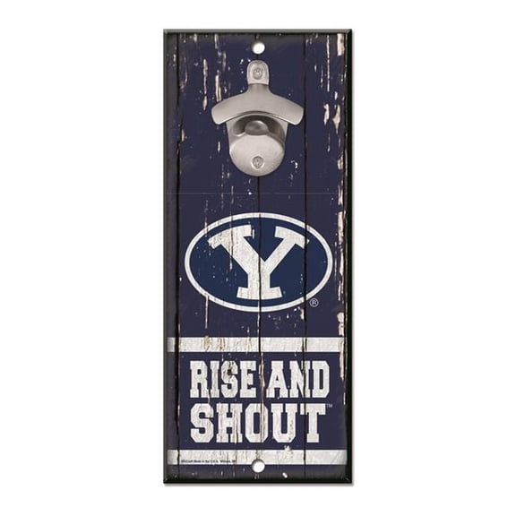 Wraft 3208567343 5 x 11 in. BYU Cougars Sign Wood Bottle Opener - Slogan