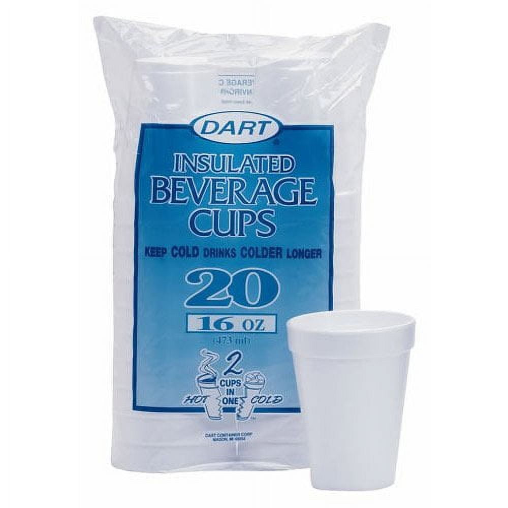 20 Oz Disposable Foam Cups (50 Pack), White Foam Cup Insulates Hot & Cold  Beverages, Made in the USA…See more 20 Oz Disposable Foam Cups (50 Pack)