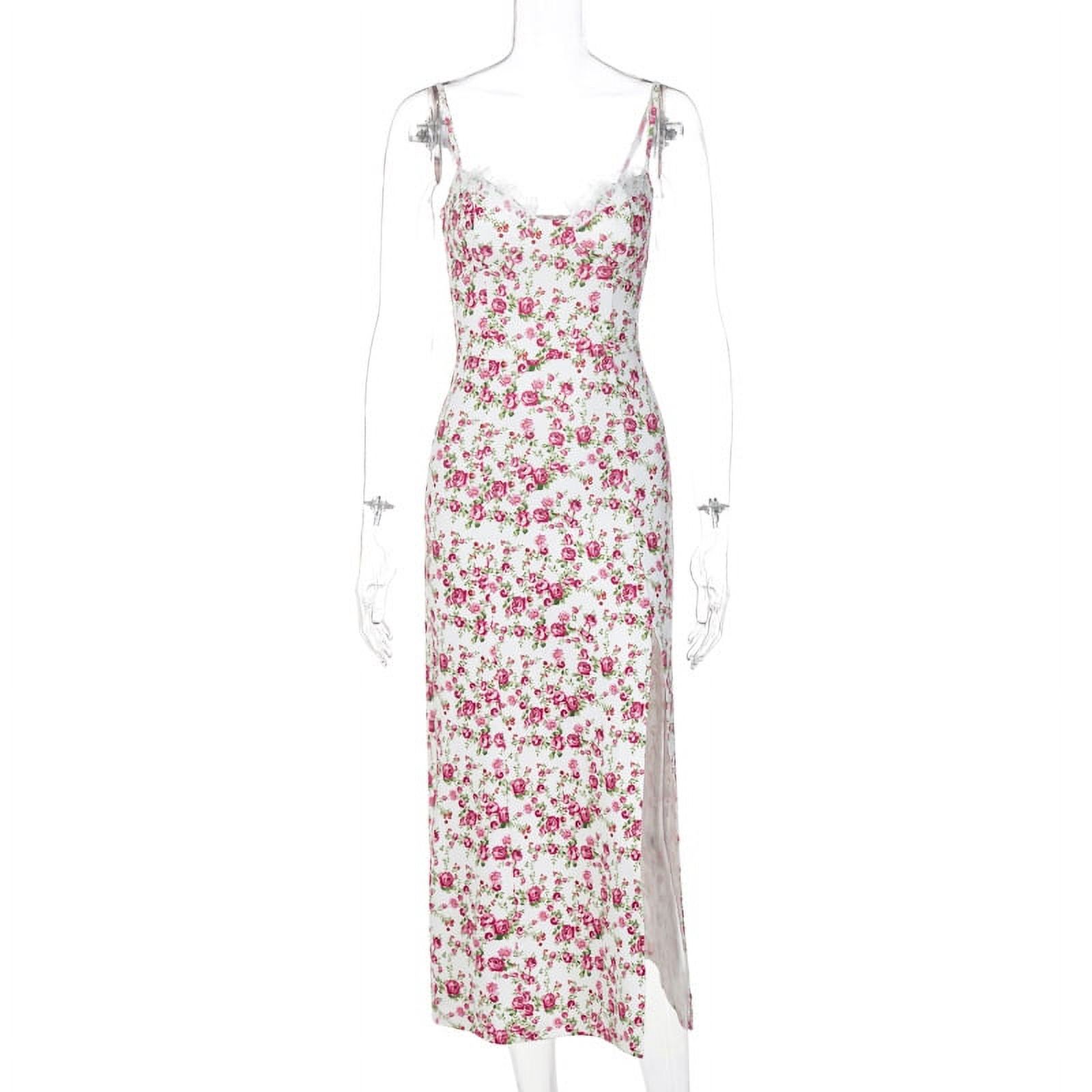 HHH Wind 2025 Spring Burst New Product Small Floral Split Sling Dress