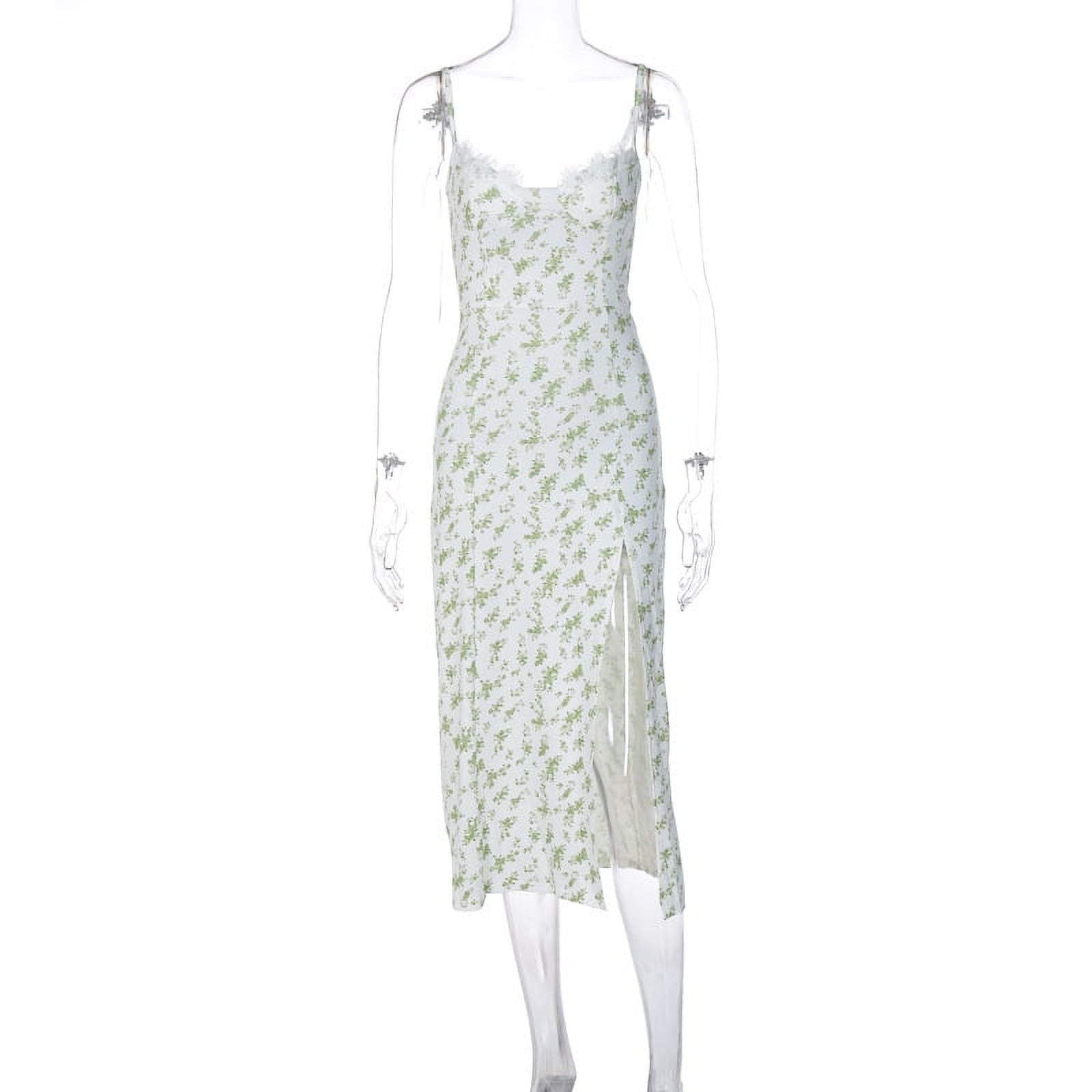 HHH Wind 2025 Spring Burst New Product Small Floral Split Sling Dress