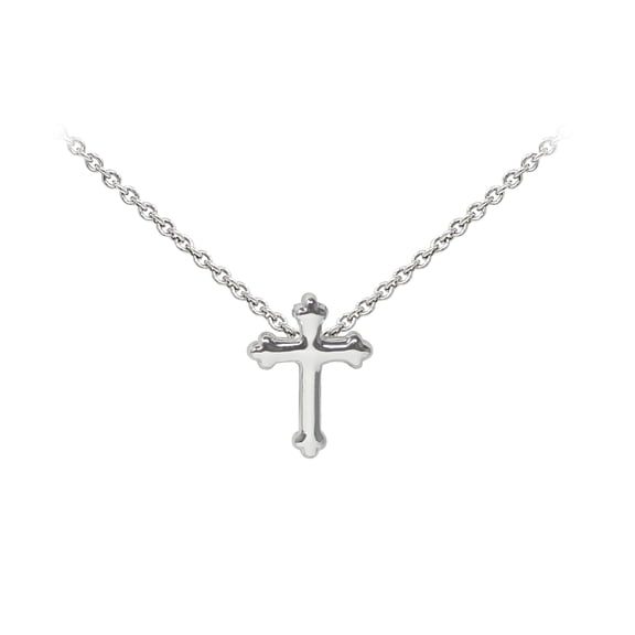 Wind And Fire Fancy Cross Dainty Pendant Necklace With 18 Inch Adjustable Chain