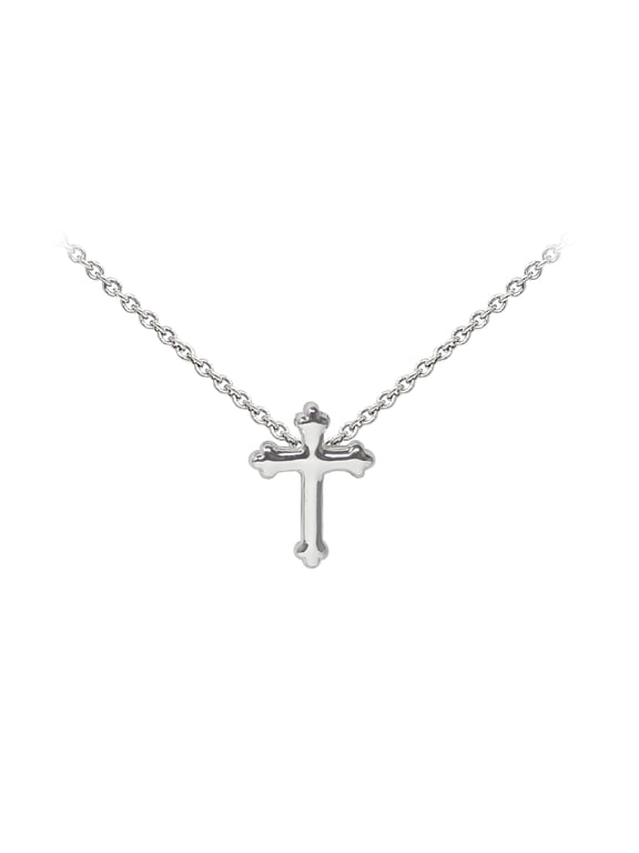 Wind And Fire Fancy Cross Dainty Pendant Necklace With 18 Inch Adjustable Chain