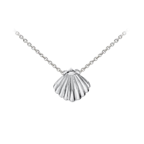 Wind And Fire Seashell Dainty Pendant Necklace With 18 Inch Adjustable Chain