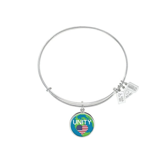 Wind And Fire Unity with US Flag Heart Expandable Bangle