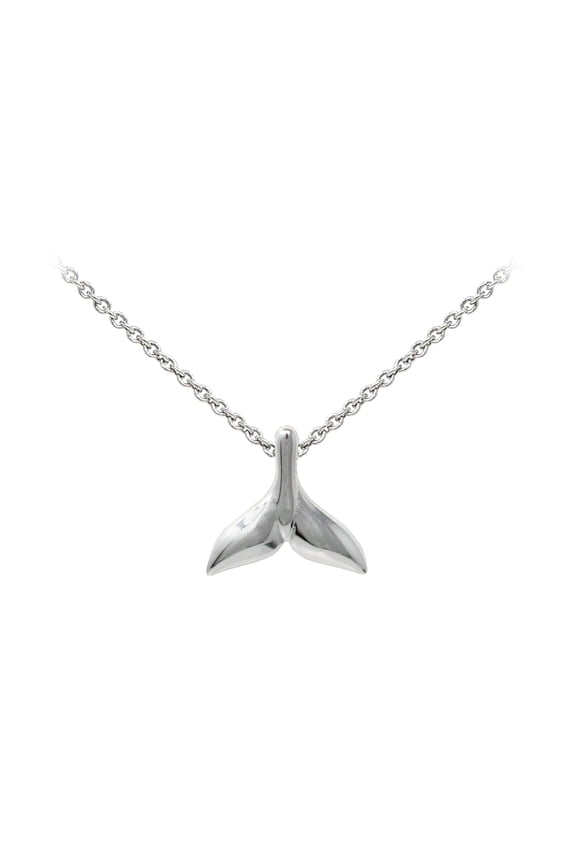Wind And Fire Whale Tail Dainty Pendant Necklace With 18 Inch Adjustable Chain