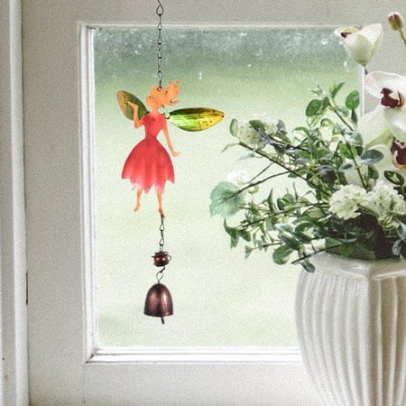 Wind Bell Decor, Hanging Ornaments Fairy Pendant, Wind Chime for Patio, Window, Wall Party Door red