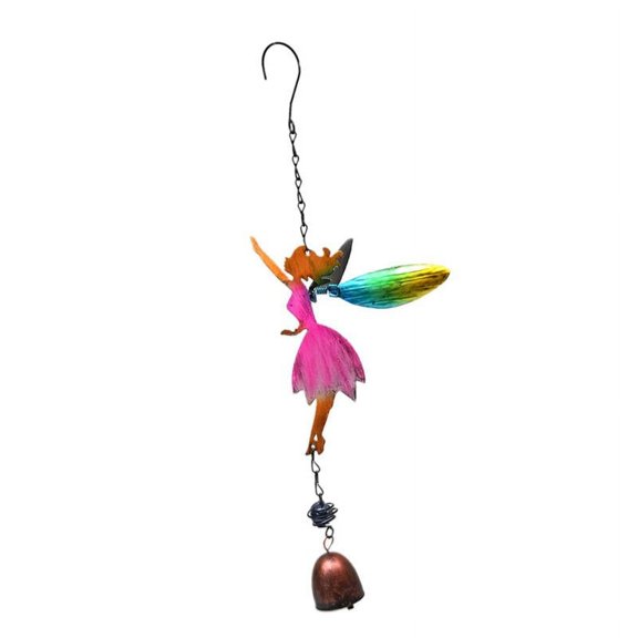 Wind Bell Decoration Fairy Hanging Ornaments Pendant Wind Chime for Patio Door Party - pink