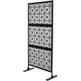 thumbnail image 1 of Wind Blocker for Outside Patio,Freestanding Outdoor Divider Decorative Privacy Fence Screen,Metal Outdoor Privacy Screen,Fence Panels for Balcony Patio,74‘’H×35‘’W(Black-Square), 1 of 7