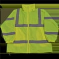 thumbnail image 1 of Wind Breaker Jacket Ansi Class 3 Lime Green Light Weight with Removable Hood & Zipper Closure, Extra Large, 1 of 1
