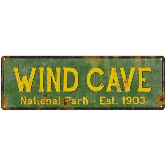 Wind Cave National Park Rustic Metal 6x18 Sign Cabin Wall Decor 206180057019