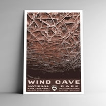 Wind Cave National Park Vintage Travel Poster / Postcard WPA Style Retro Art Print