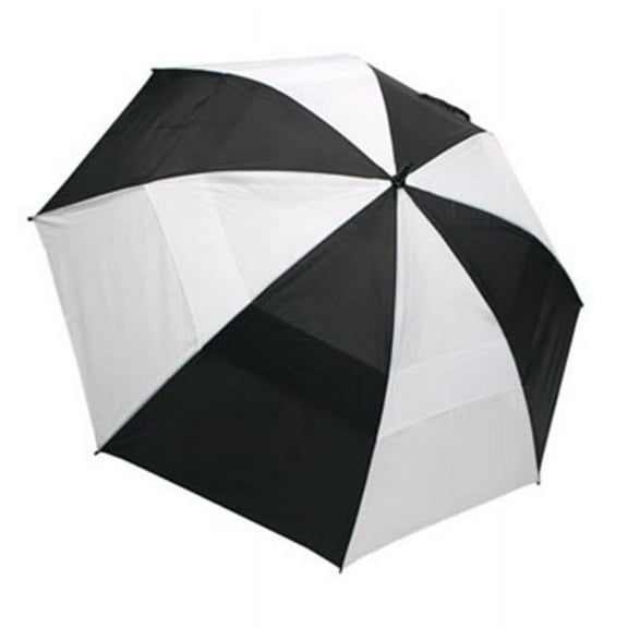 Wind-Cheater Vented Double Canopy Windproof 62 Inch Golf Umbrella (Black/White)