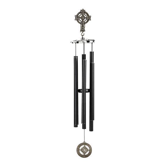 Wind Chime - 36in Cross/Celtic - Black Tube