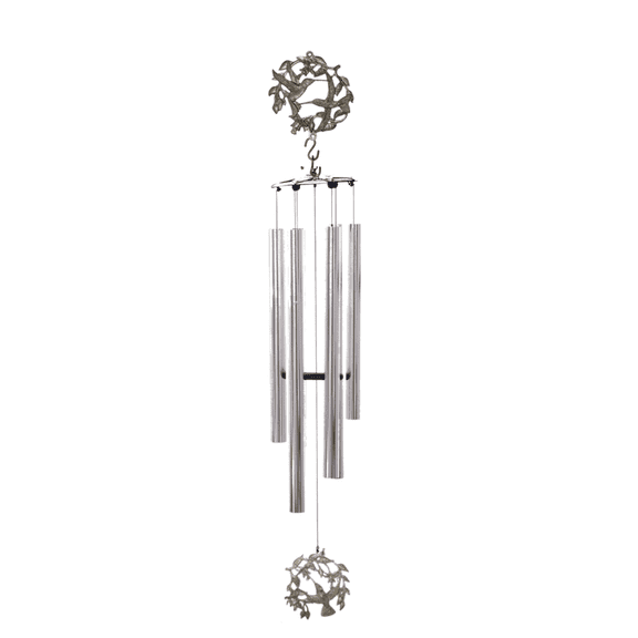Wind Chime - 36in Hummingbird - Silver Tube