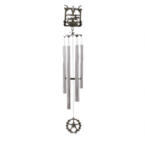 Wind Chime - 36in Longhorn/Star - Silver Tube