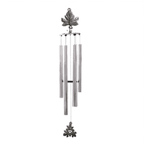 Wind Chime - 36in Maple Leaf - Silver Tube