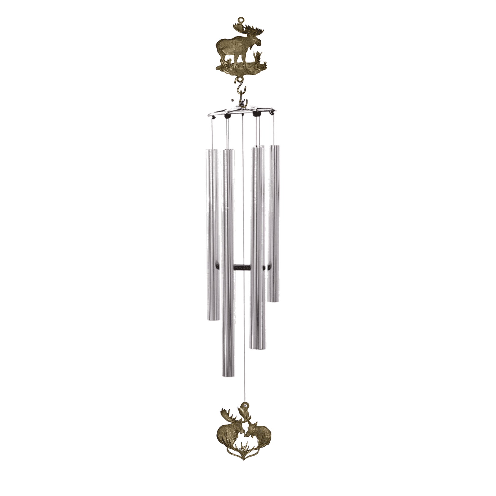 Wind Chime - 36in Moose - Silver Tube