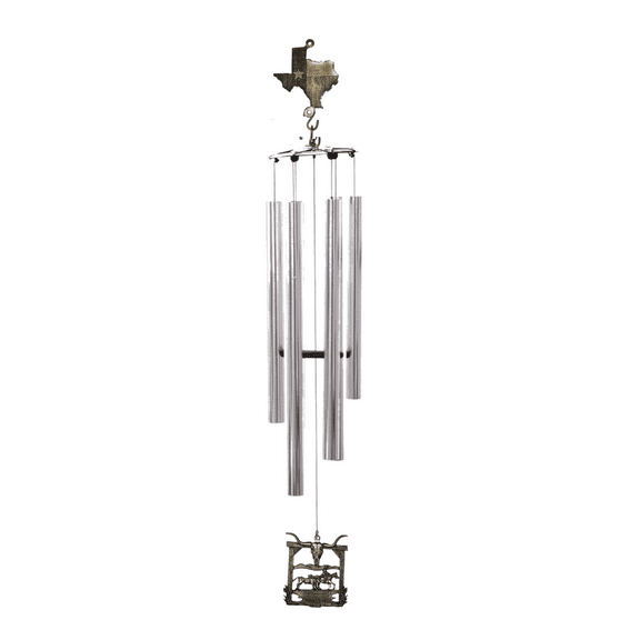 Wind Chime - 36in Texas/Longhorn - Silver Tube