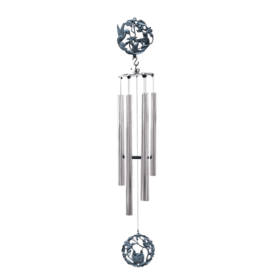 Wind Chime - 50in Hummingbird - Silver Tube