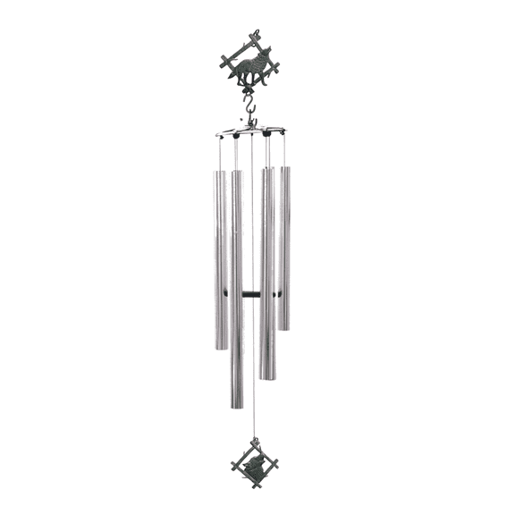 Wind Chime - 50in Wolf - Silver Tube