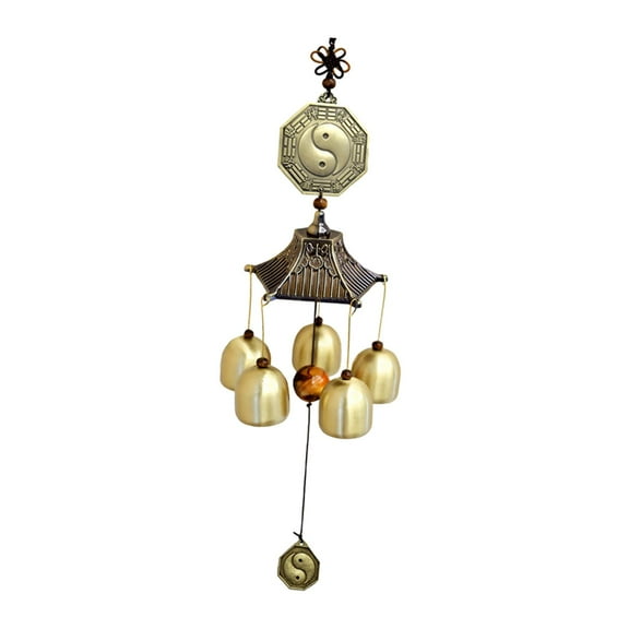 Wind Chime Bagua Wind Chime Pendant Handmade 5 Bells Brass Unique Windchime Temple Wind Bell Wind Chimes for Outside for Home