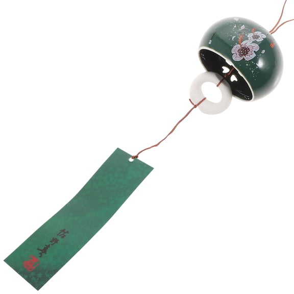 ifundom Ceramic Wind Chime with Soothing Sound, Green Outdoor Garden Decor, Unique Design for Patio and Yard Decoration