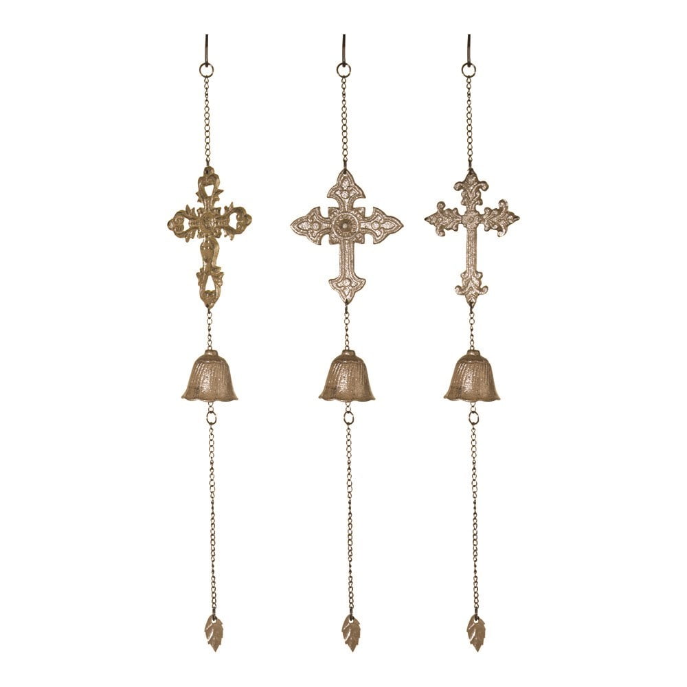 Manual Woodworkers & Weavers 378804 Cross Wind Chime, Brown - 23 in. - Set of 3