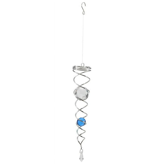 Wind Chime Crystal Metal Wire Crystal Ball Wind Spinner Spiral Tail for Outdoor Garden Decoration