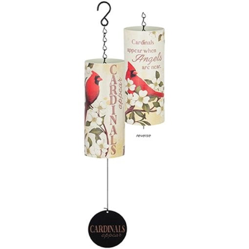 Carson Home Accents Wind Chime Cylinder Sonnet Cardinals Appear 18 Inch Silver