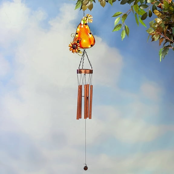 Fall-Themed Solar Gourd Wind Chime