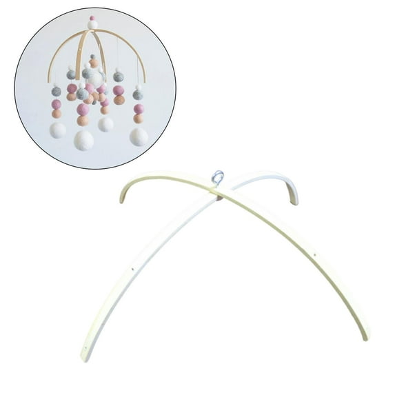 Wind Chime Hanging DIY Frame Bed Bell Toys Easy to Install Pendant Props Wood Rattle Toy for Bedroom Wall Hanging Crib Ceiling 17cm Four Holes