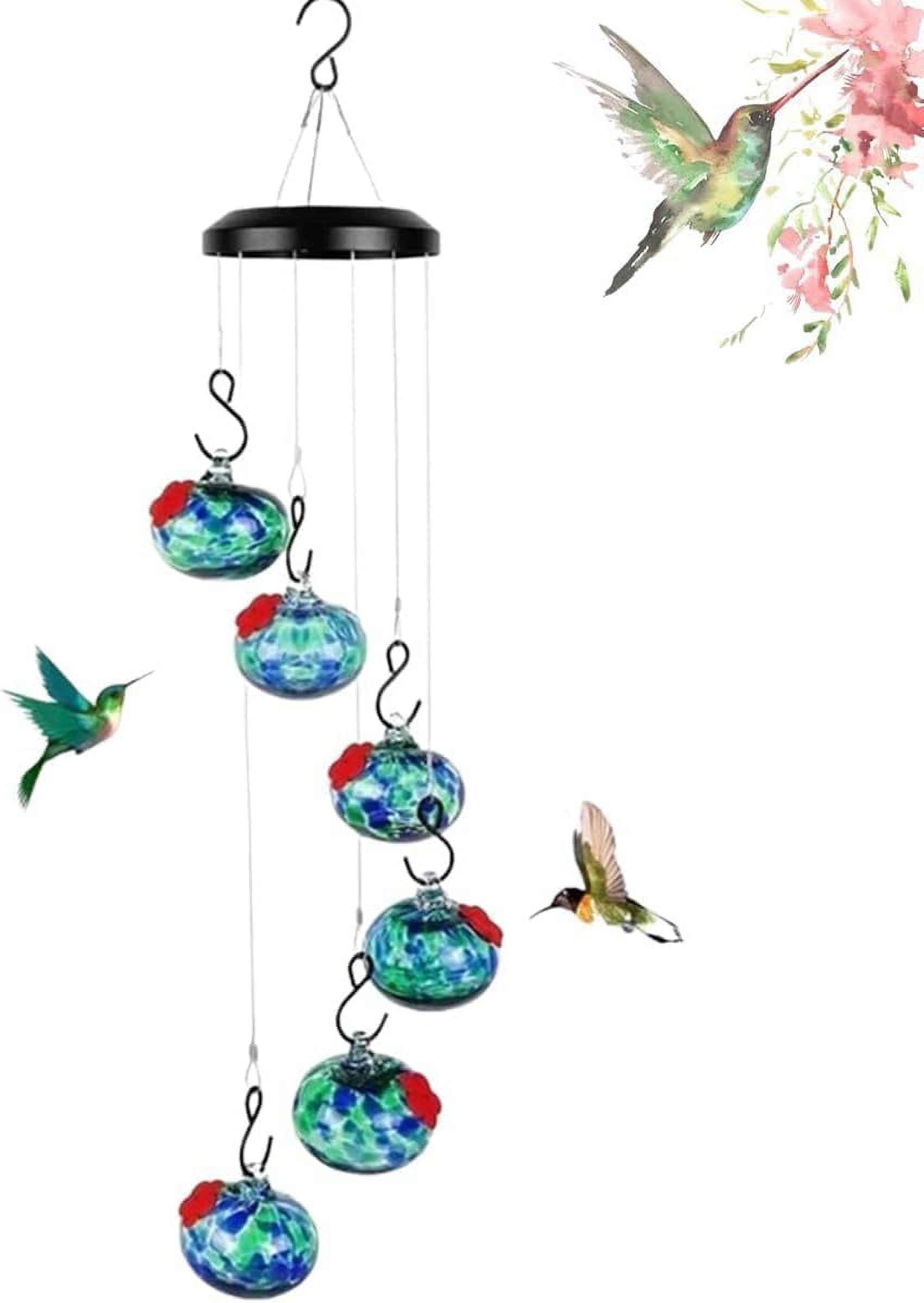 Wind Chime Hummingbird Feeder, 2024 Hummingbird Feeders for Outdoors