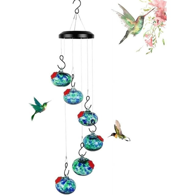 Wind Chime Hummingbird Feeder, 2024 Hummingbird Feeders for Outdoors