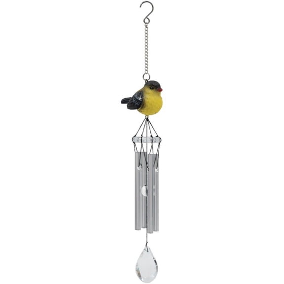 Carson Home Accents Wind Chime-Mini Songbird-Goldfinch (11") (Pack of 4)