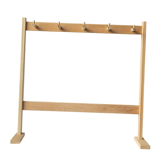 Wind Chime Stand Organizer Solid Wood Display Rack with Sturdy Base for Gong Meditation Yoga Studio Classroom