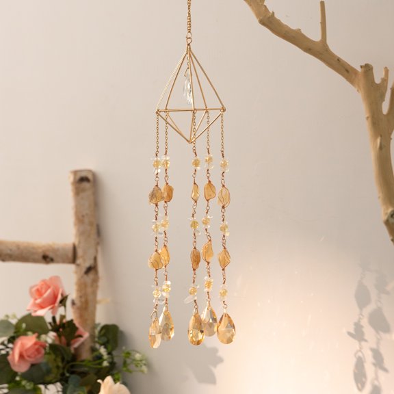 Wind Chime Sun Catcher Healing Crystal Decor Rainbow Maker Hanging Yard Garden Decor Gifts for Valentines Mothers Day Birthday Christmas
