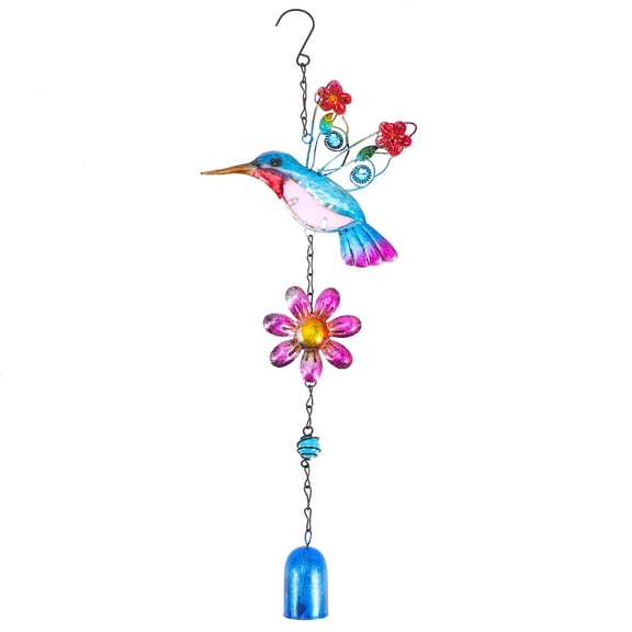 KAKOWELY Animal Shape Wind Chime Glass Blue for Outside Hanging Garden Path Porch 1Set