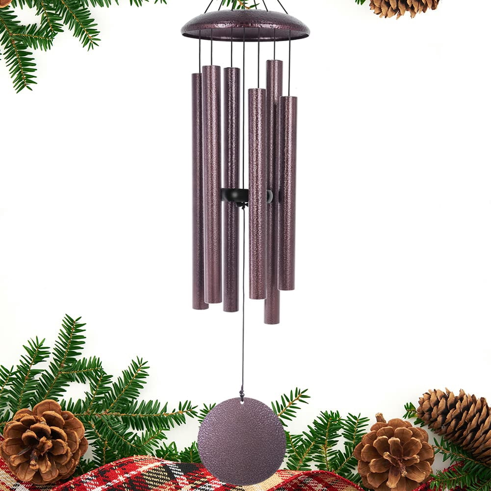 Wind Chimes Deep Tone  36 Inch Large Metal Windchimes Outdoor With 6 Tubes Deliver Soft Melody Tuned For Garden Balcony Patio And Home Decor. Bronze