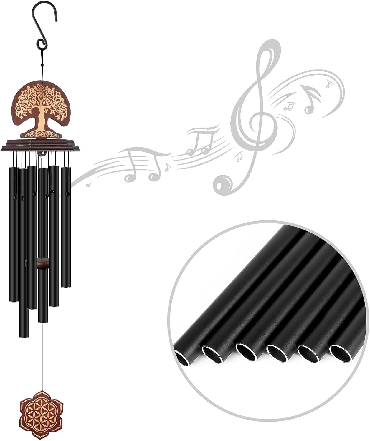 Wind Chimes, Memorial Wind Chimes for Loss of Loved One Prime, 36 Inch Large Wind Chime with 6 Metal Tubes for Garden Yard Home Decor, Sympathy Gift for Mother Day Birthday Christmas