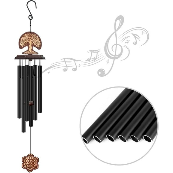 Wind Chimes, Memorial Wind Chimes for Loss of Loved One Prime, 36 Inch Large Wind Chime with 6 Metal Tubes for Garden Yard Home Decor, Sympathy Gift for Mother Day Birthday Christmas