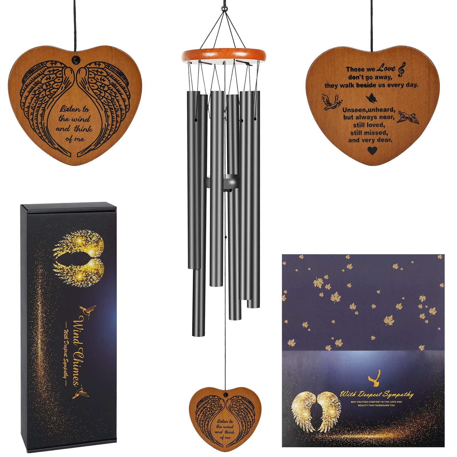 Wind Chimes Outdoor Outside 35" Memorial Bereavement Funeral Sympathy Gifts For Loss Of Loved One  Mother Father