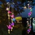 thumbnail image 1 of GLUAAE Wind Chimes Outdoor, Solar Butterfly Wind Chime LED Color Changing Waterproof Decorative Patio Lights for Home Party Yard Garden, 1 of 8