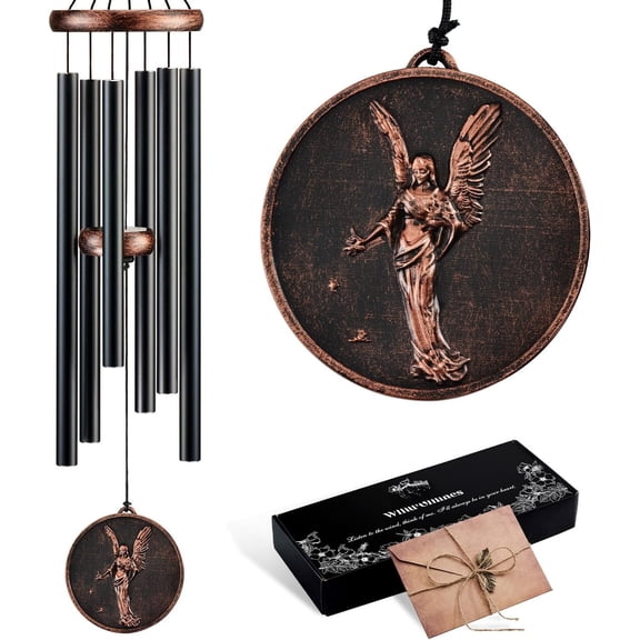 Wind Chimes for Outside, Angel Deep Tone Wind Chime Outdoor Clearance, Memorial/Festivals/Birthday for Mom Dad Women Grandma, Garden Patio Decor (34" Angel)