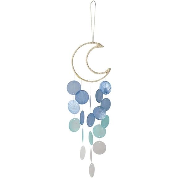 Wind Chimes for Outside,Handcrafted Capiz Shells Wind Chime for Indoor/Outdoors,Garden Decoration of Coastal Style, for Shells Wind Chimes Lovers and (Blue)