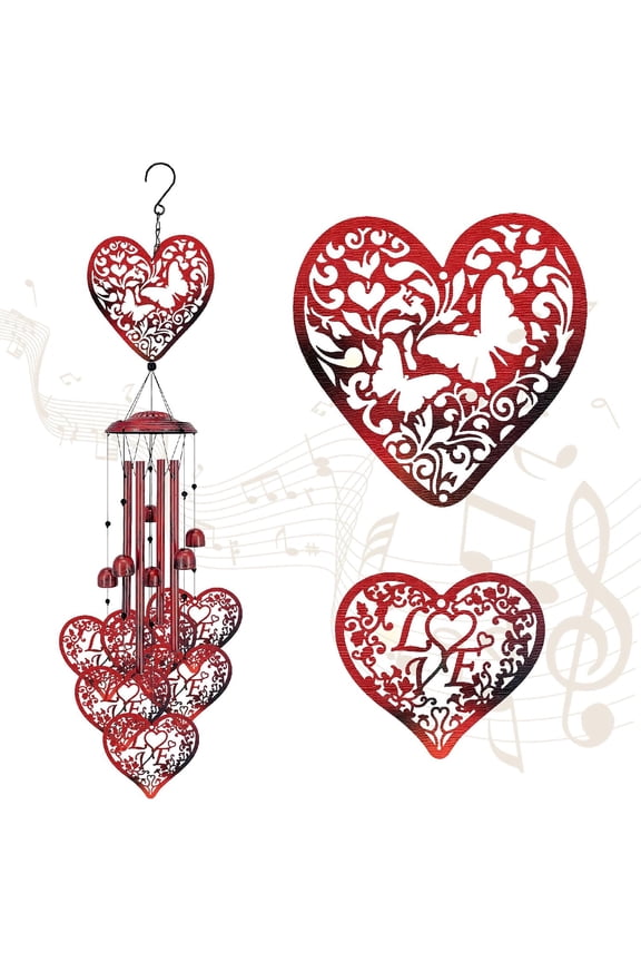Wind Chimes for Outside Memorial Wind Chimes Heart Pendant Wind Bell Sympathy Gifts for Loss of Loved One Home Garden Patio Outdoor Porch Yard Beach Terrace Hanging Decor 35in